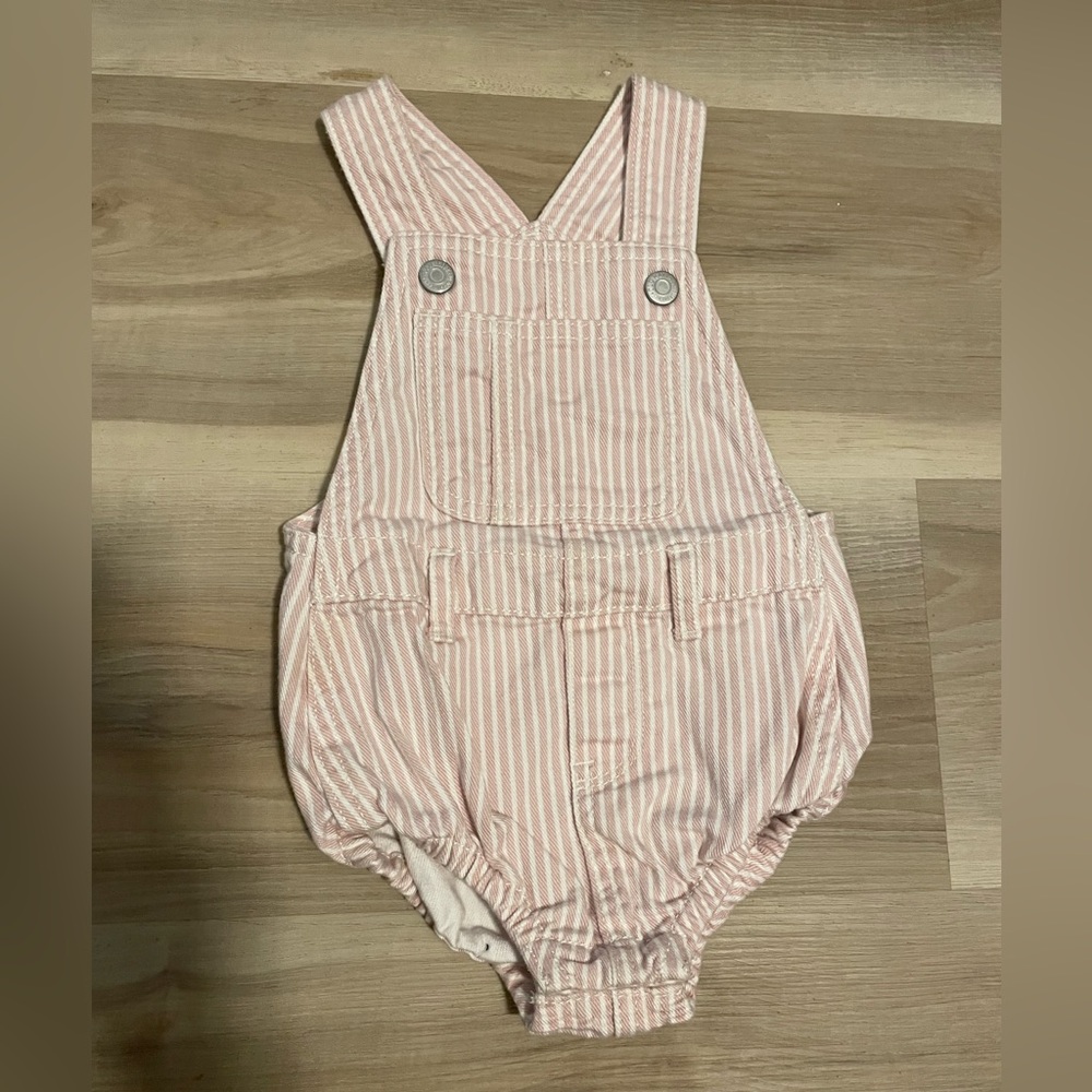 Old Navy Pink Striped Kids Overalls